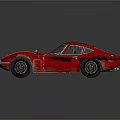 Red Vintage Sports Car With Black Stripes And Retro Exterior Design