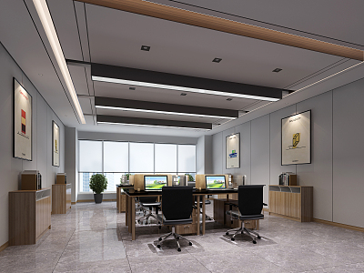 modern public office area office 3d model