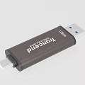 Transcend JetFlash 820 Black USB Flash Drive With USB And Type C Connectors