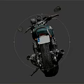Vintage Teal Motorcycle With Brown Leather Seat And Metallic Design Elements