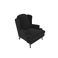 Classic Single Sofa With Striped Fabric Wooden Legs And Tufted Armrests