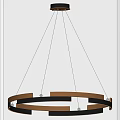 Modern Contemporary Chandelier With Gold Silver Metallic Ring Structure For Interior Lighting Decor 3d model
