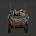 Military Armored Vehicle With Camouflage Paint Six Wheel Design And Mounted Antennas