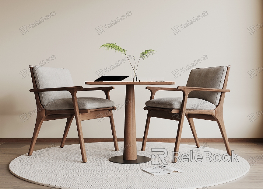 Modern Solid Wood Casual Tables and Chairs model