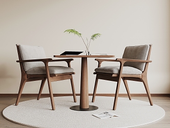 Modern Solid Wood Casual Tables and Chairs 3d model