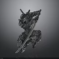 Detailed 3D Warrior Model With Armor Sword And Crouching Battle Pose