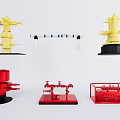Industrial Equipment Featuring Yellow Red Valves And Pipeline Control Units