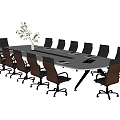 Modern Conference Table and Chair Conference Table Office Chair 3d model