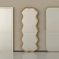 Modern Gold Framed Mirrors With Various Shapes For Interior Decor 3d model