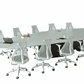 Modern Conference Table and Chair Combination Rotating Office Chair Conference Table 3d model