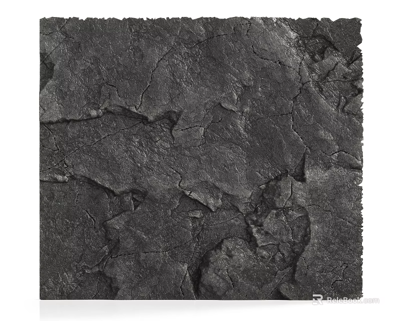 Black Cracked Texture Background Wall With Rough Surface For Modern Decorative Design 3d model 