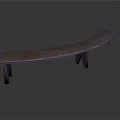 Curved Wooden Bench With Simple Design And Sturdy Legs For Home Decor