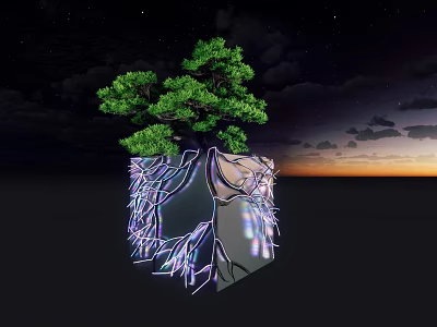 modeling tree big tree luminous tree pine tree 3d model