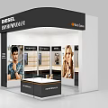 Diesel Emporio Armani Branded Store Interior With Display Counters And Model Posters