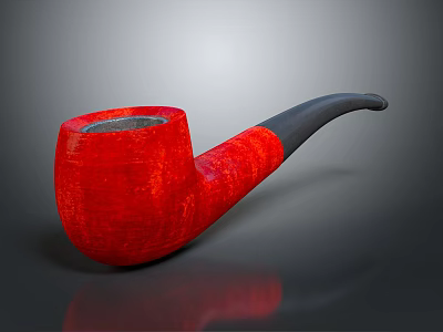 Red Wooden Pipe Decorative Ornament Set for Stylish Home Decor Display Piece 3d model