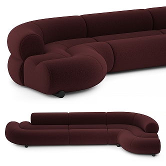 elvemobilya fabric three-seat sofa 3d model