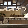 Traditional Tea House Interior With Wooden Ceiling Sliding Shoji Screens And Moon Decoration