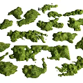 Green Moss Covered Microlandforms With Various Shapes For Natural Landscape Decoration