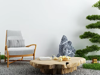 Modern Sofa Chair Courtyard Leisure Chair 3d model