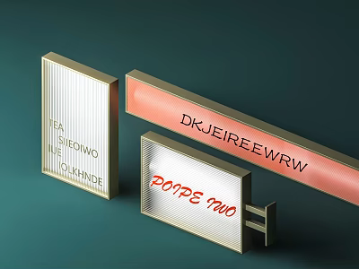 White And Orange Signs With ERA SHENWO UO LAMINATE And BOIPE TWO Text 3d model