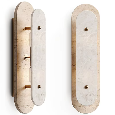 Elegant Modern Marble Wall Light With Metal Accents For Interior Wall Decor 3d model