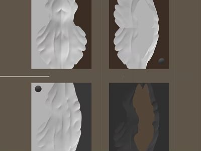 Artistic 3D Textured Wall Art With Various Designs And Colors For Interior Decor 3d model