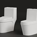 Two Modern White Ceramic Toilets with Sleek Design and Clean Lines