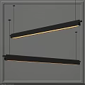 Modern Long Linear Pendant Lights With LED Illuminated Strip And Sleek Metal Frame