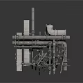 Industrial Piping Equipment With Metal Structures Valves And Mechanical Connections