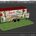 Amore Pizza Food Truck By Fast Fresh Food With Pizza Menu Chalkboard Sign On Grass