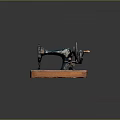 Vintage Sewing Machine With Wooden Base And Metal Body Old Fashioned Retro Design