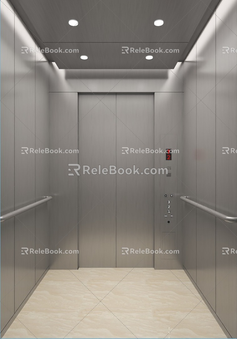 Modern elevator car 3d model