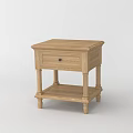 Wooden Nightstand with Single Drawer and Lower Shelf Classic Design Sturdy Legs for Bedroom