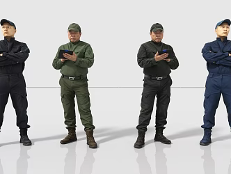 Security, ground crew, security, bodyguard 3d model