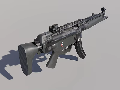 Tactical Submachine Gun Featuring Black Finish Detachable Magazine And Picatinny Rail 3d model