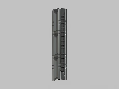 Gray Vertical Storage Rack With Multi Layer Design For Home Organization Use 3d model