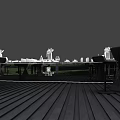 Outdoor Bar With Wooden Flooring And Bar Stools Modern Minimalist Design And Scenic View
