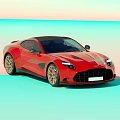 Red Sports Car With Sleek Design Black Roof And Alloy Wheels