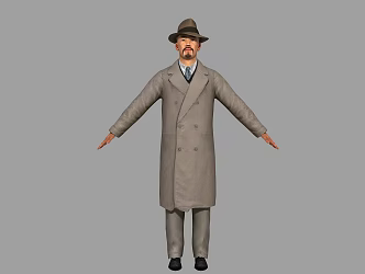 The role of the Republic of China, windbreaker, hood, man, military spy, special high school spy, Shanghai gangster, thumper, social eldest brother, Asian oriental 3d model