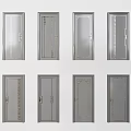 Gray Swing Doors With Various Decorative Lines And Unique Patterns 3d model