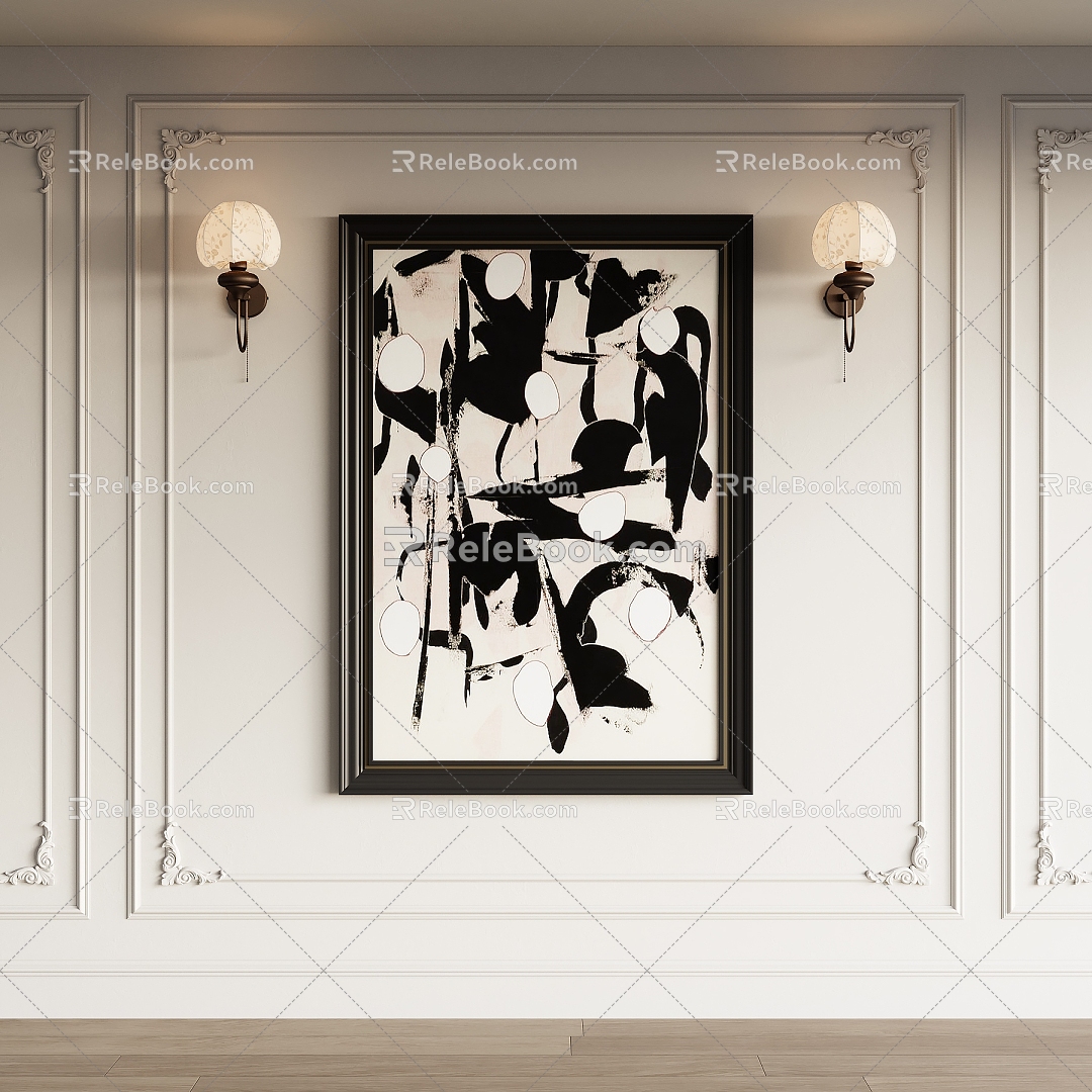 French retro decorative painting 3d model