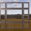 Modern Floor-to-Ceiling Window Design With Scenic Mountain View And Clear Sky