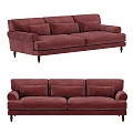 Modern red fabric double sofa 3d model