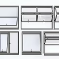 Modern Style Casement Windows Showcasing Various Designs And Opening Styles 3d model