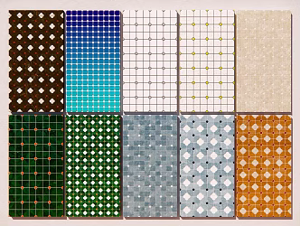 Wall Decorations Tiles Small Tiles Seamless Ceramic Mosaic Classic Color Matching Chinese Traditional Mosaic Pattern 3d model