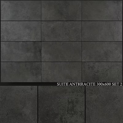 Premium Suite Anthracite 300x600 Tiles Set 2 for Modern Interior Design 3d model