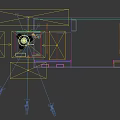 Neon Light Art Experience Hall Photo Spot with Tape Installation and Guitar