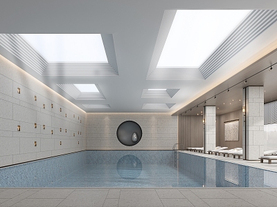 modern swimming pool 3d model