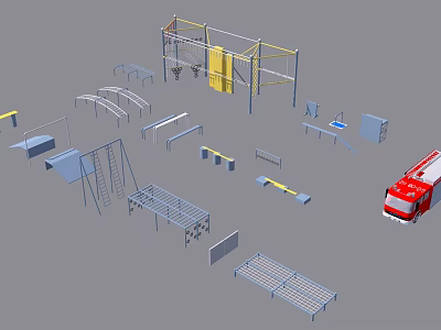 Modern Amusement Equipment Fire Equipment Fire Truck 3d model Modern Amusement Equipment Fire Equipment Fire Truck 3d model