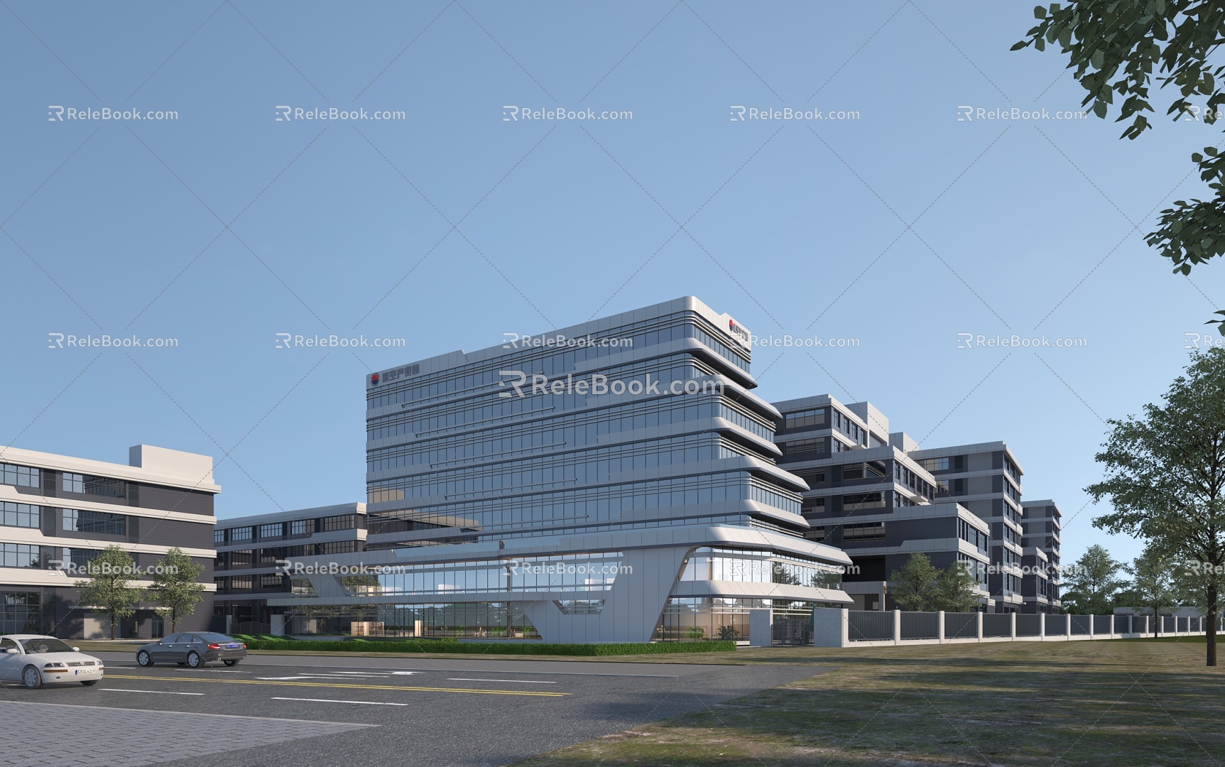 Modern Office Building Industrial Park Building 3d model